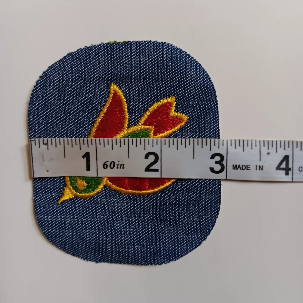70s Embroidered Bird Vintage Denim Iron On Patch Lot Of 3, 1970s Era Boho Retro - Picture 8 of 9